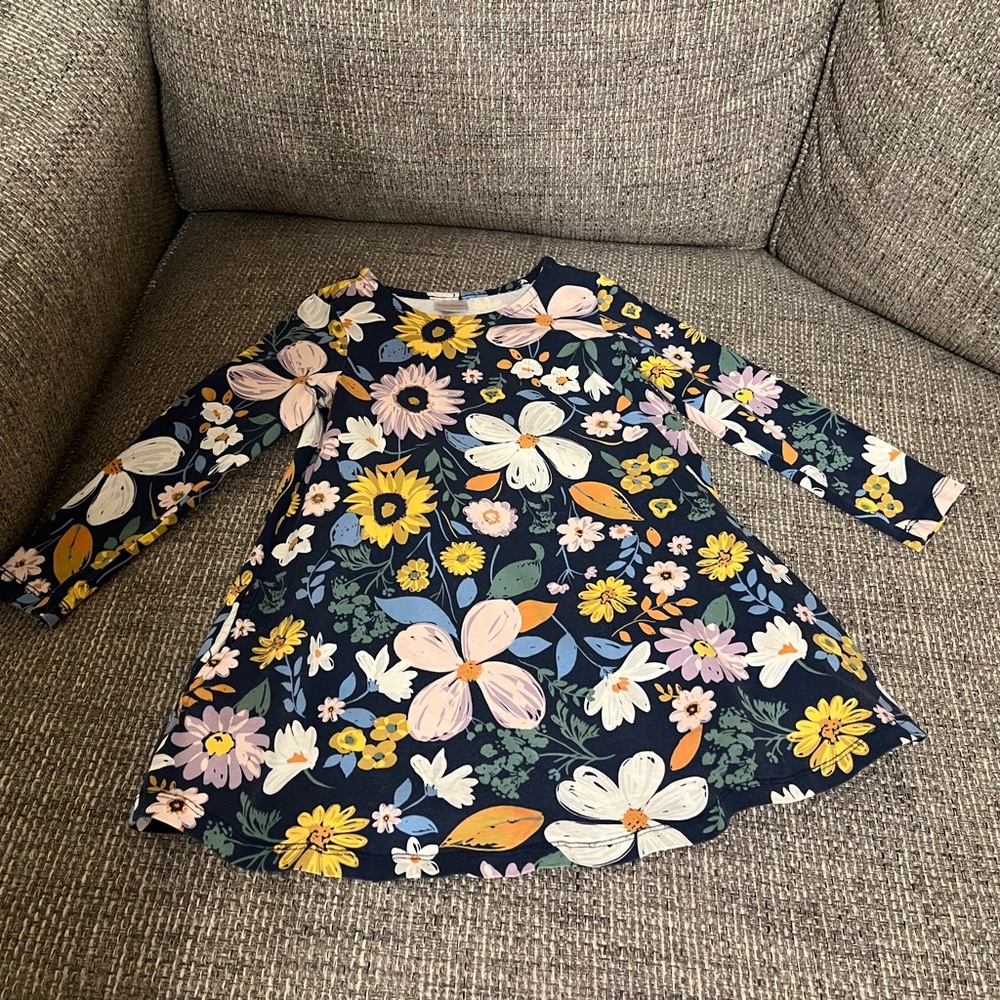 Hanna Andersson Navy Floral Kids Dress